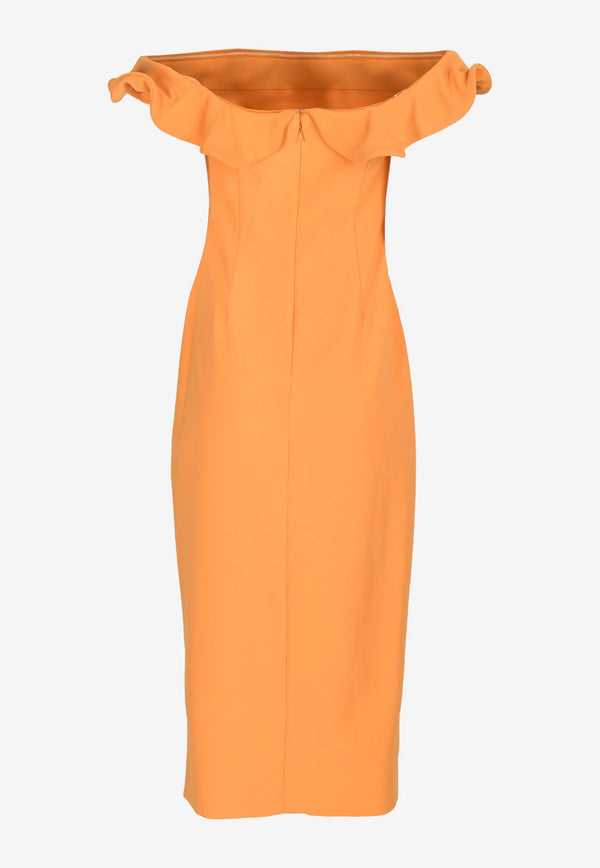 Elliatt Dancehall Off-Shoulder Midi Dress E4102310ORANGE