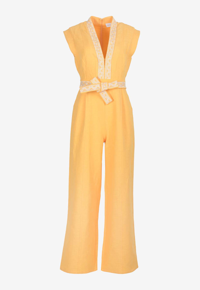 Significant Other Romee Embroidered Jumpsuit Yellow SL231056D-MANGOYELLOW