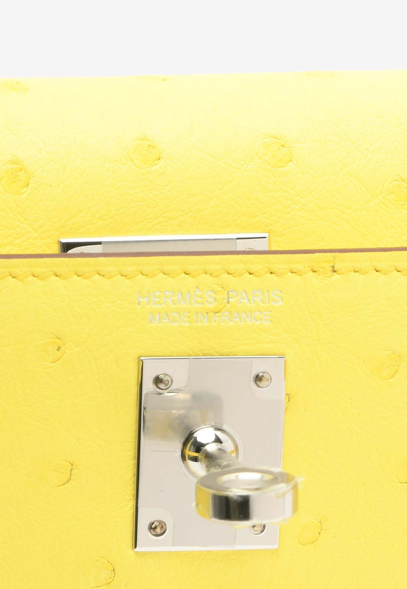 Hermès Kelly Danse in Jaune Citron Ostrich Boreale with Palladium Hardware