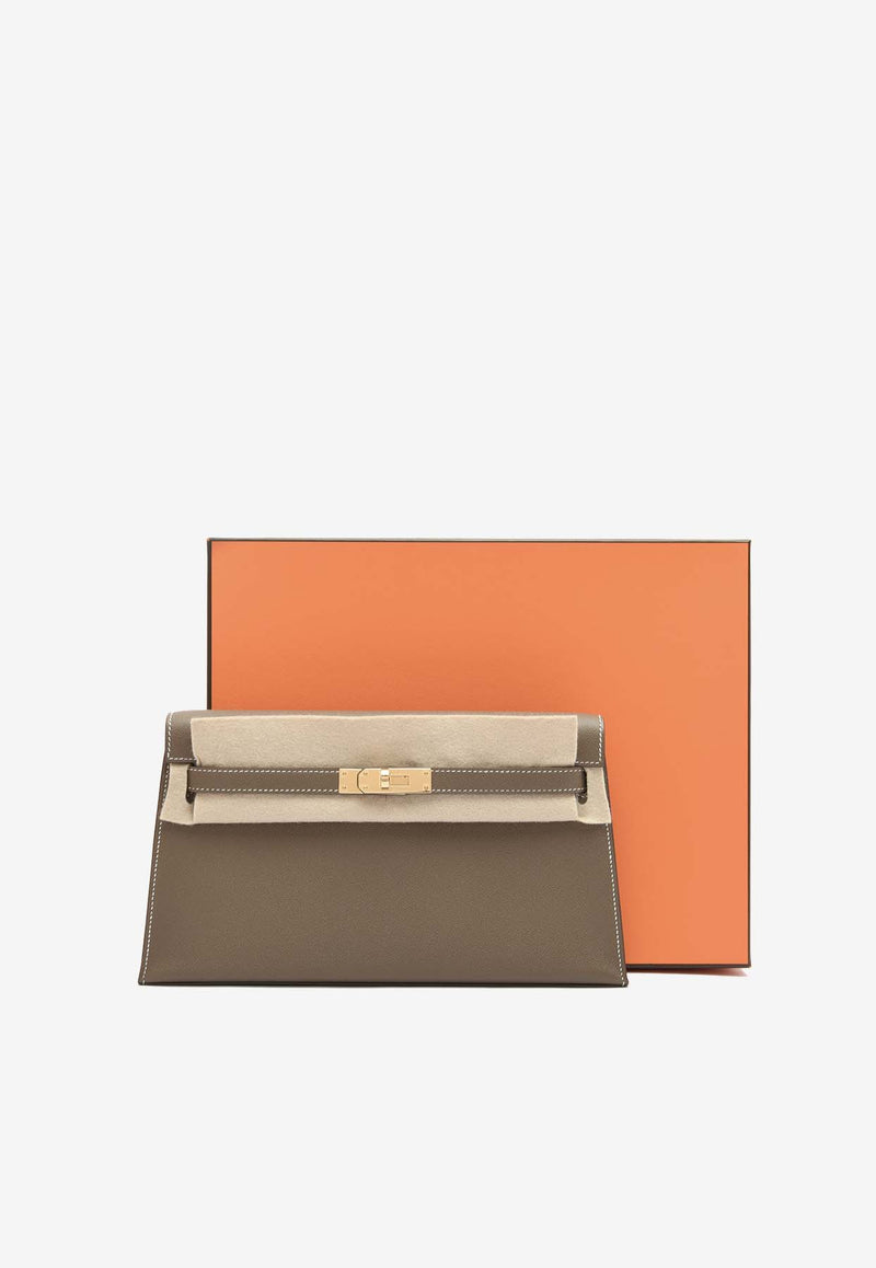 Hermès Kelly Elan in Etoupe Madame Leather with Gold Hardware