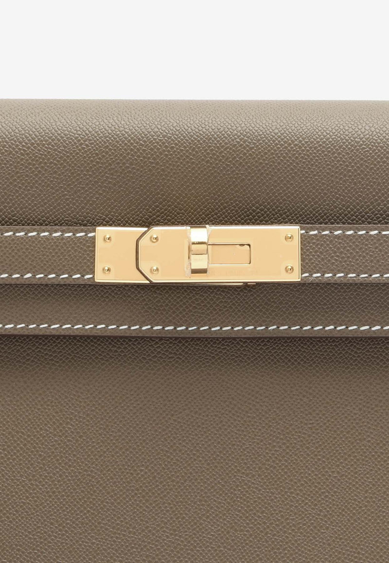 Hermès Kelly Elan in Etoupe Madame Leather with Gold Hardware