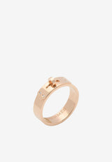 Hermès Kelly Ring PM in Rose Gold and 4 Diamonds