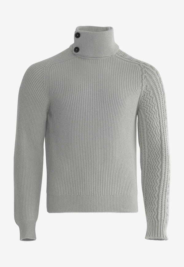 Hermès Fisherman Graphique Twisted Collar Cashmere Sweater