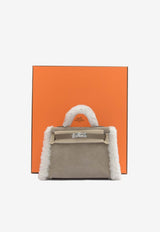 Hermès Mini Kelly 20 Pluch in Gris Caillou Grizzly, Ecru Merinos and Etoupe Swift with Palladium Hardware