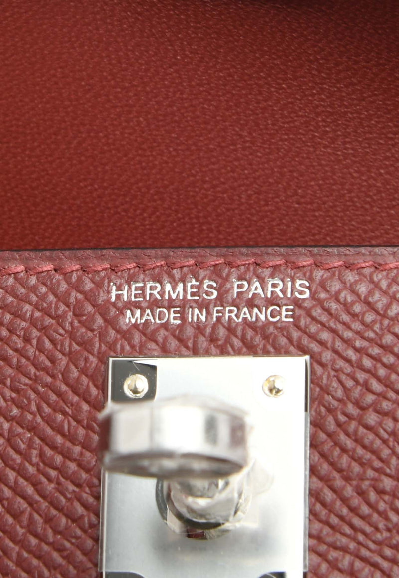 Hermès Mini Kelly 20 Sellier in Rouge H Epsom Leather with Palladium Hardware