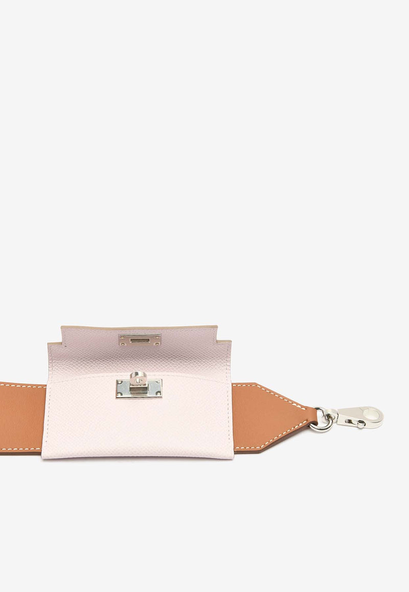 Hermès Kelly Pocket Bag Strap in Gold Swift and Mauve Pale Epsom