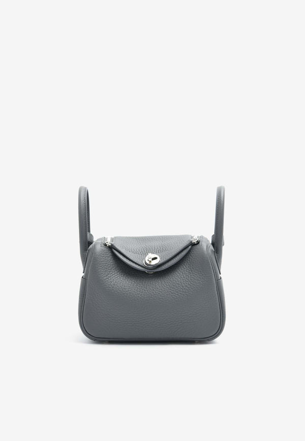 Hermès Mini Lindy 20 II in Ardoise Clemence Leather with Palladium Hardware