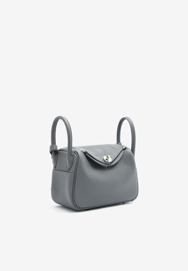 Hermès Mini Lindy 20 II in Ardoise Clemence Leather with Palladium Hardware