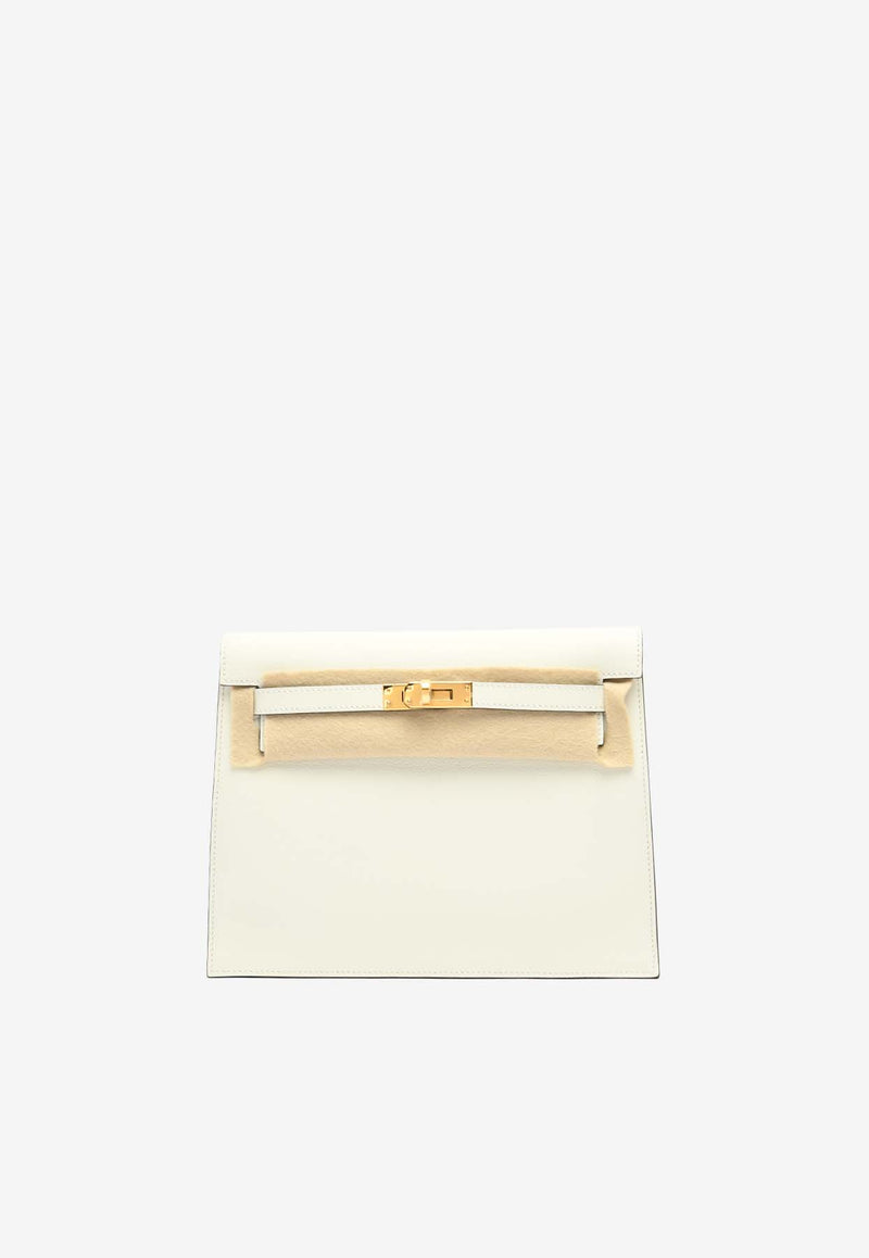 Hermès Kelly Danse Verso in Blanc and Kraft Evercolor with Gold Hardware