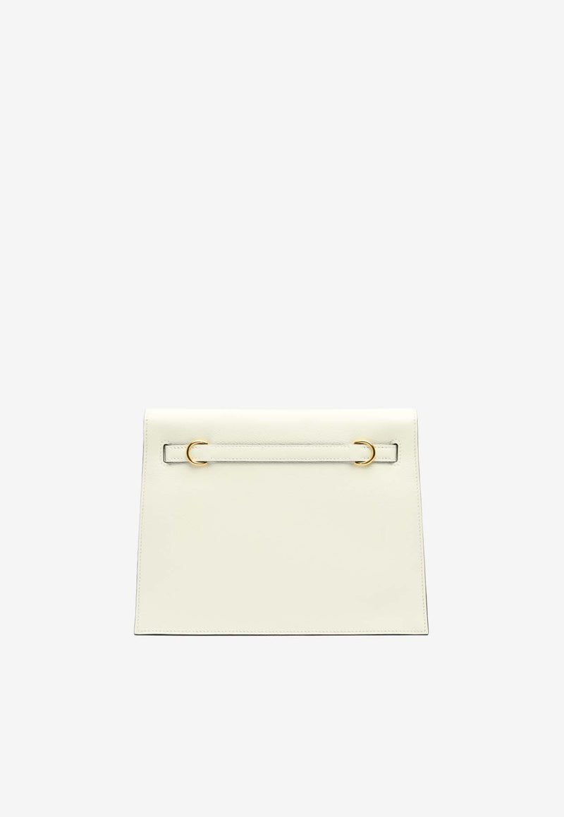 Hermès Kelly Danse Verso in Blanc and Kraft Evercolor with Gold Hardware