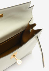 Hermès Kelly Danse Verso in Blanc and Kraft Evercolor with Gold Hardware