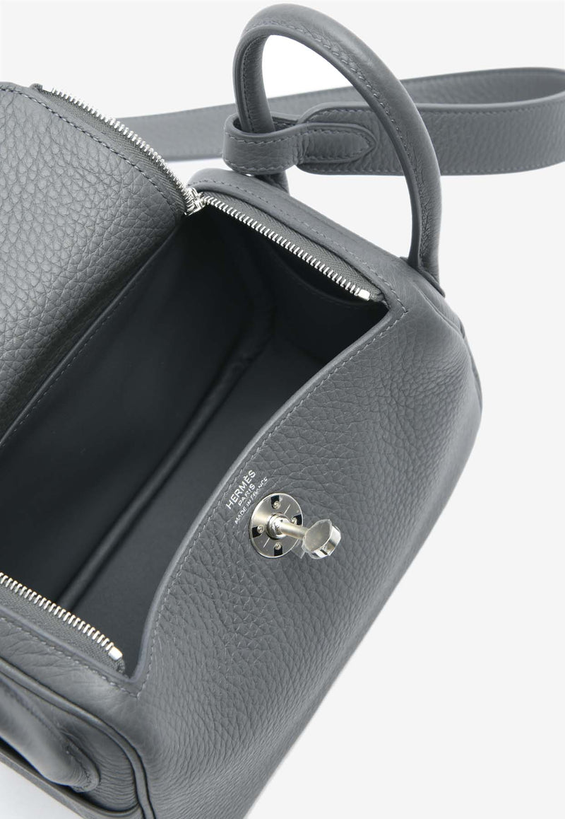 Hermès Mini Lindy 20 II in Ardoise Clemence Leather with Palladium Hardware