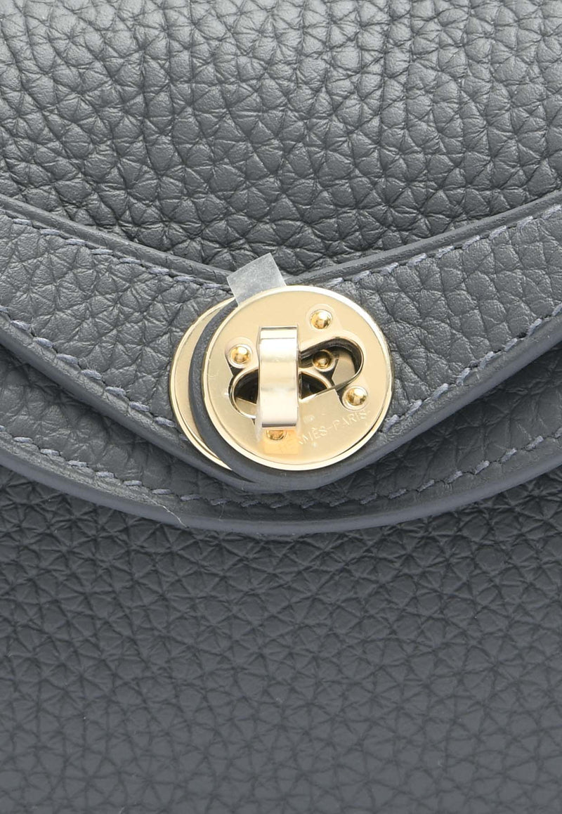 Hermès Mini Lindy 20 II in Ardoise Clemence Leather with Permabrass Hardware