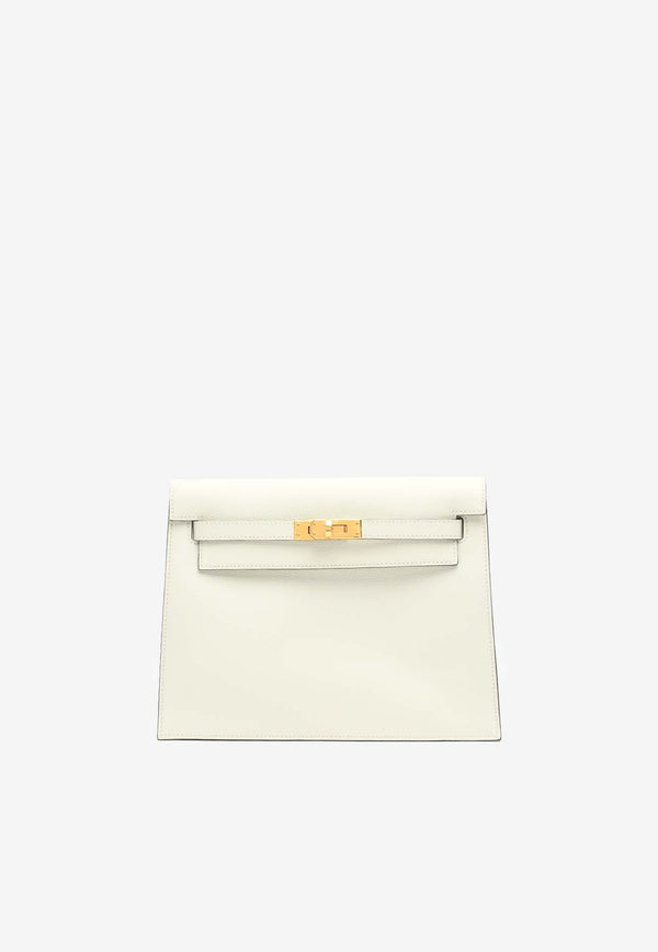 Hermès Kelly Danse Verso in Blanc and Kraft Evercolor with Gold Hardware