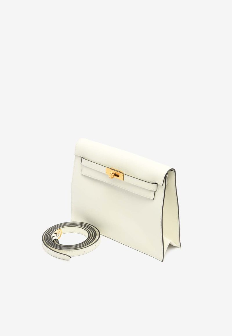 Hermès Kelly Danse Verso in Blanc and Kraft Evercolor with Gold Hardware