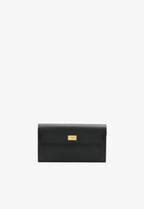 Kelly Pocket Long Wallet in Black Epsom Leather with Gold Hardware