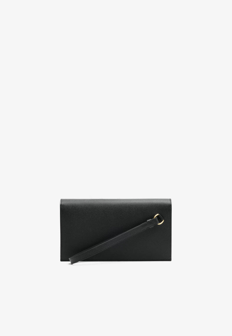 Kelly Pocket Long Wallet in Black Epsom Leather with Gold Hardware