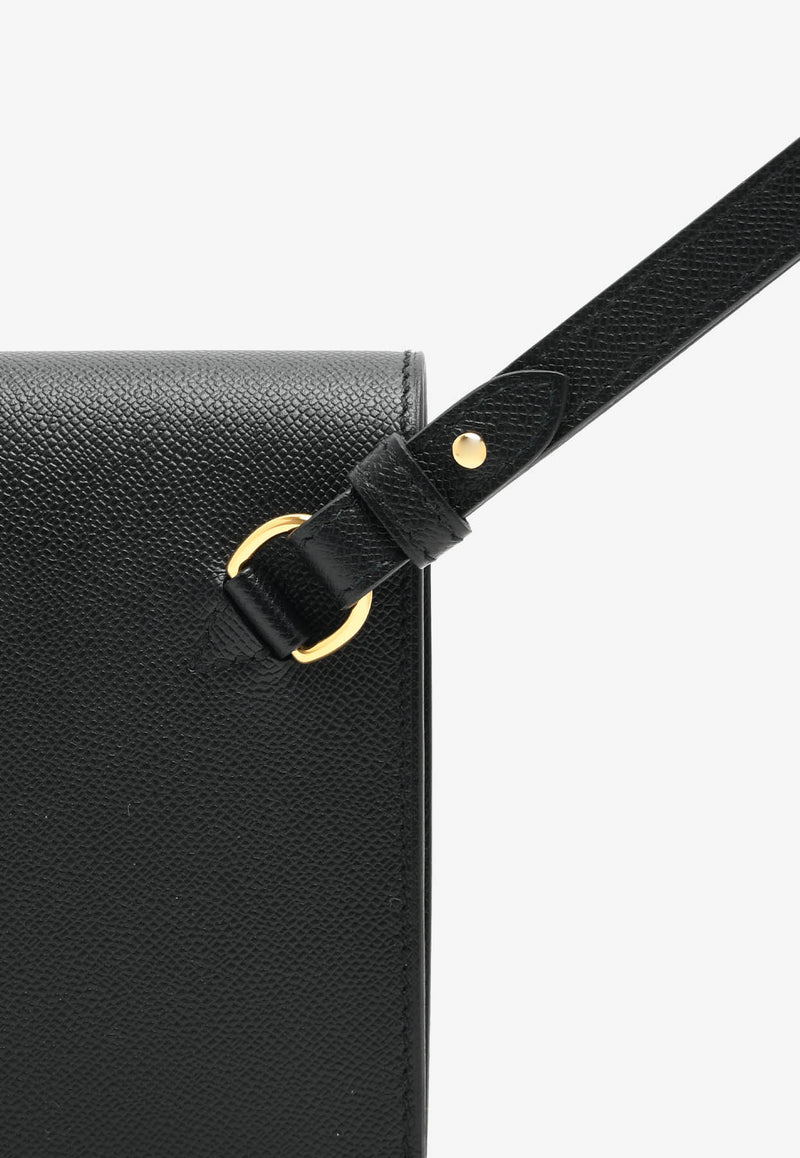 Kelly Pocket Long Wallet in Black Epsom Leather with Gold Hardware