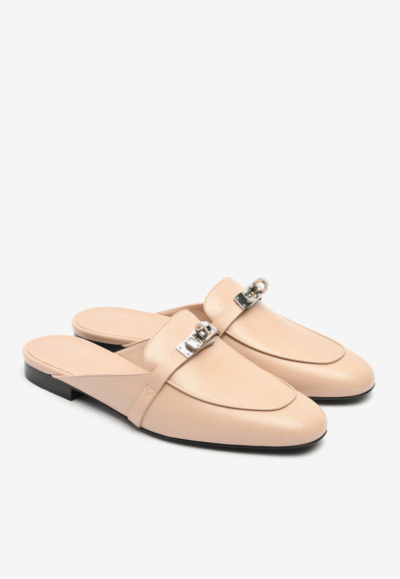 Hermès Oz Flat Mules with Palladium Kelly Buckle