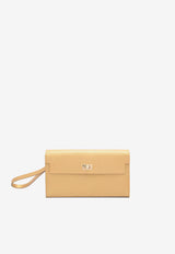 Kelly Pocket Long Wallet in Dore Chamkila Leather with Gold Hardware