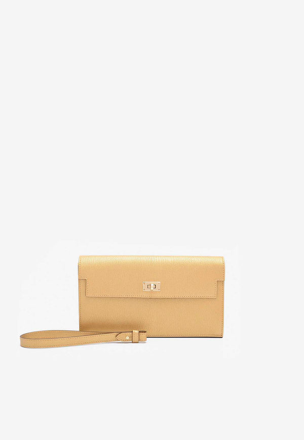 Kelly Pocket Long Wallet in Dore Chamkila Leather with Gold Hardware