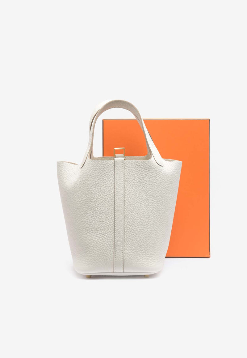 Hermès Picotin 18 in Gris Pale Clemence Leather with Gold Hardware