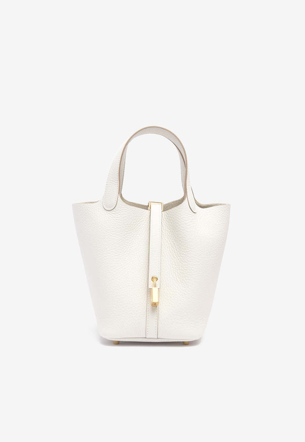 Hermès Picotin 18 in Gris Pale Clemence Leather with Gold Hardware