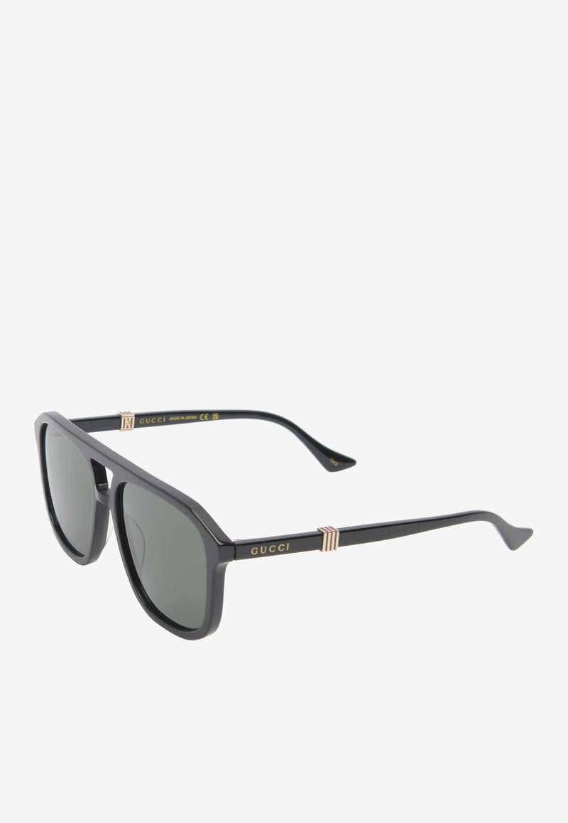 Gucci Square-Shaped Logo Sunglasses Gray GG1494SBLACK