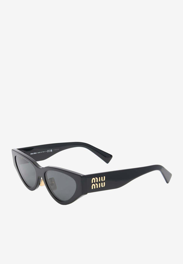 Miu Miu Logo Lettering Cat-Eye Sunglasses Gray 0MU03ZSBLACK