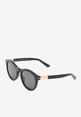 Gucci Logo Lettering Round Sunglasses Gray GG1501SBLACK