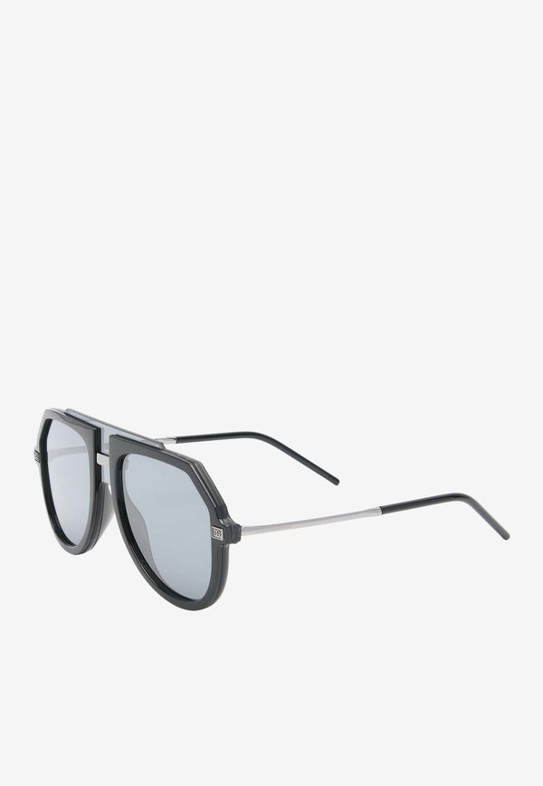 Dolce 
Gabbana DG Intermix Oversized Aviator Sunglasses Gray 0DG61955016GBLACK