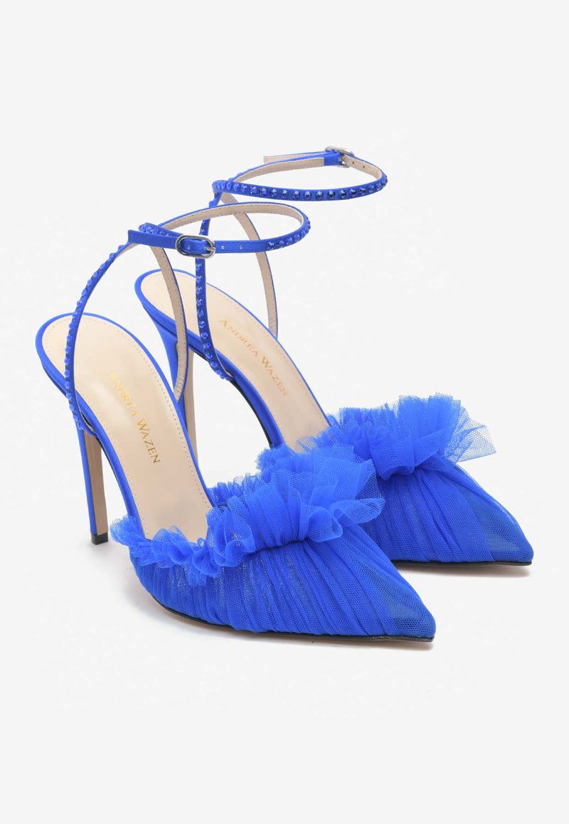 Andrea Wazen Franca Glitz 105 Tulle Pumps Blue FRAGL105TSHGITBLUE