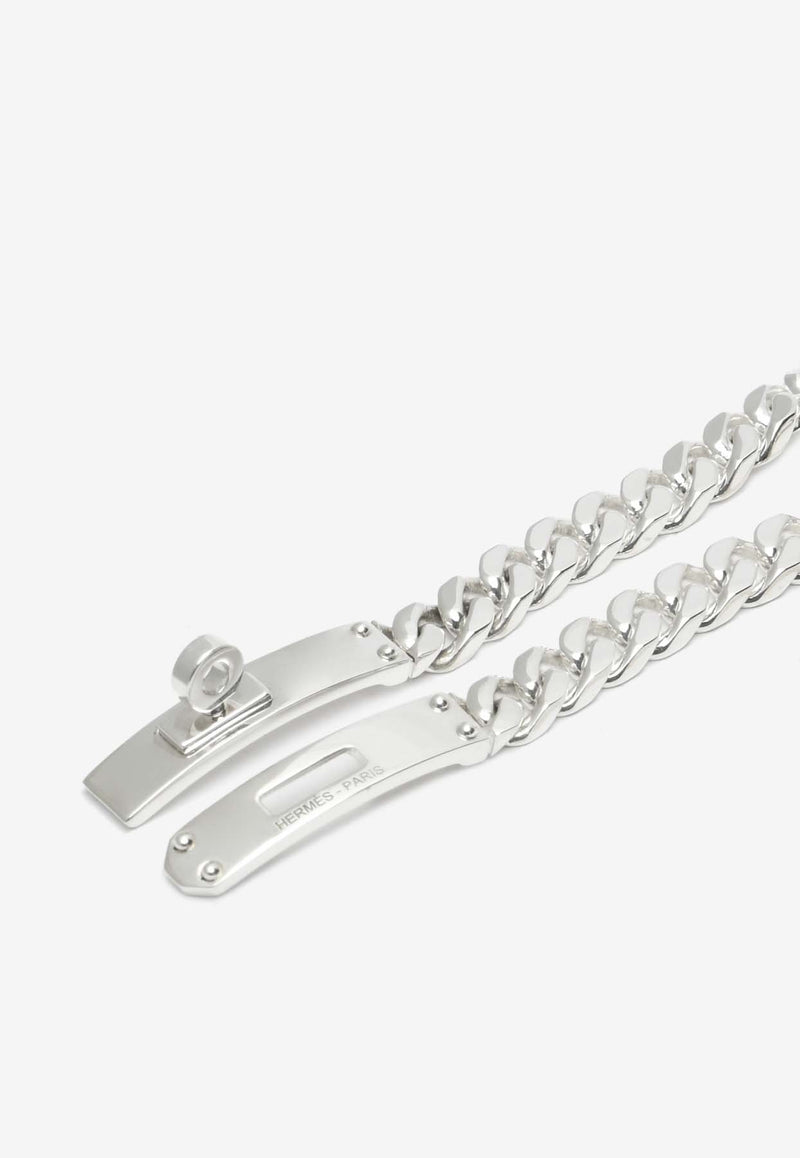 Hermès Kelly Gourmette TPM Bracelet in Silver