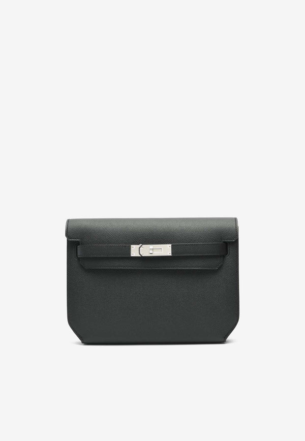 Hermès Kelly Depeches 25 Pouch in Black Epsom with Palladium Hardware