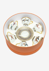 Hermès Cheval d
Orient Cups and Saucers N°1 to N°6  - Set of 6