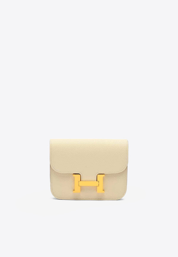 Constance Slim Wallet in Craie Veau Epsom with Gold Hardware