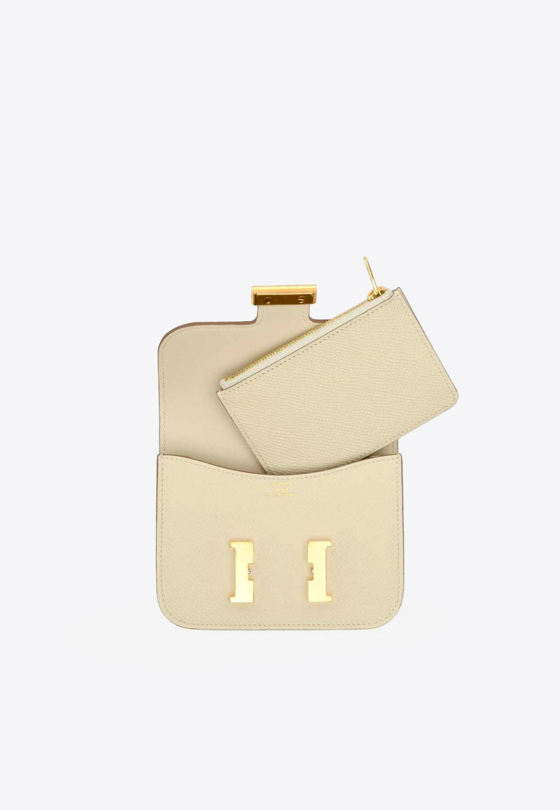 Constance Slim Wallet in Craie Veau Epsom with Gold Hardware