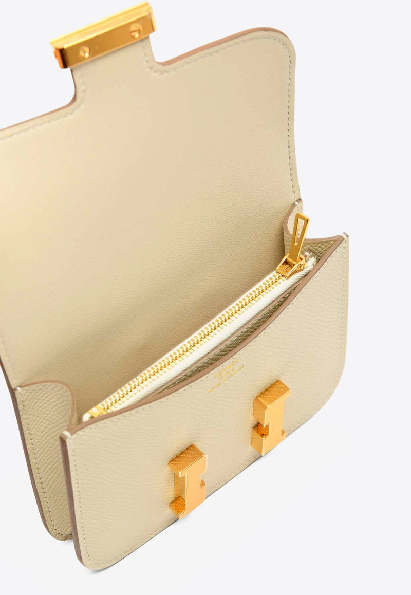 Constance Slim Wallet in Craie Veau Epsom with Gold Hardware