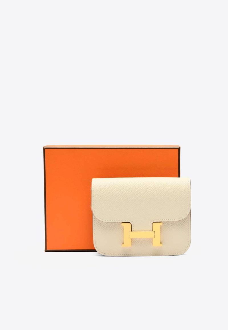 Constance Slim Wallet in Craie Veau Epsom with Gold Hardware