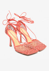 Sparkle Stretch 90 Crystal-Embellished Mesh Sandals