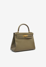 Hermès Kelly Retourne 28 in Etoupe Clemence Leather with Gold Hardware