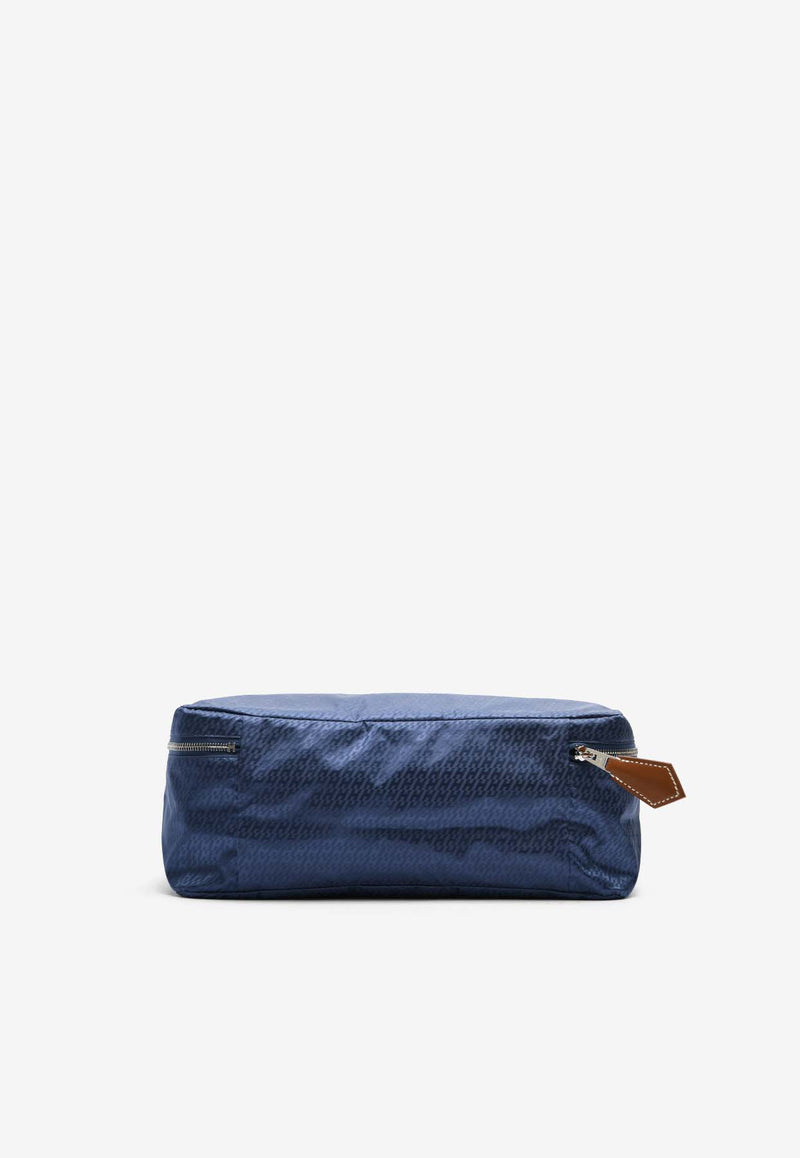 Hermès Travelsilk Travel Cube PM in Bleu Saphir H en Biais Silk Print and Fauve Barenia