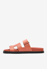 Hermès Chypre Sandals in Orange Brulee Shiny Lizard