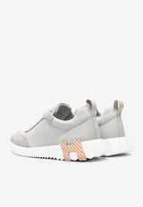 Hermès Bouncing Low-Top Sneakers in Gris Temperance Mesh and Suede