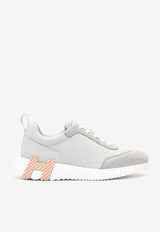 Hermès Bouncing Low-Top Sneakers in Gris Temperance Mesh and Suede