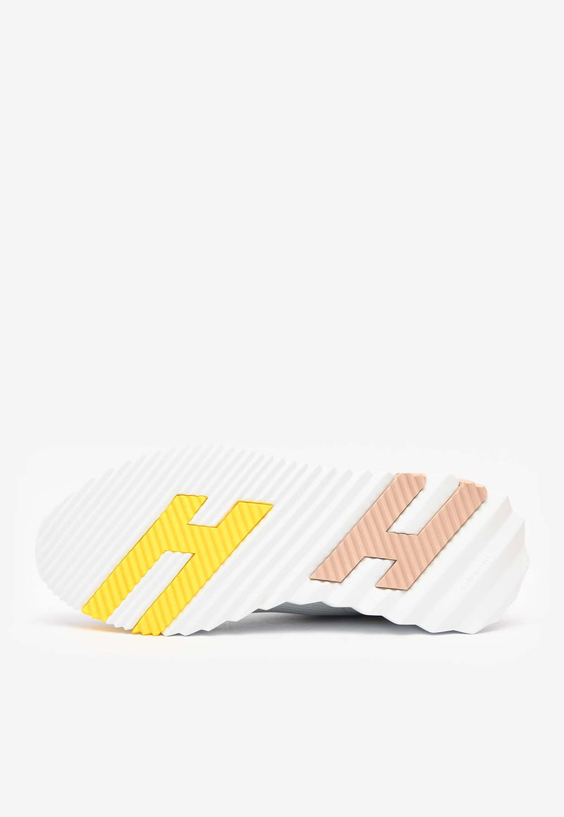 Hermès Bouncing Low-Top Sneakers in Gris Temperance Mesh and Suede