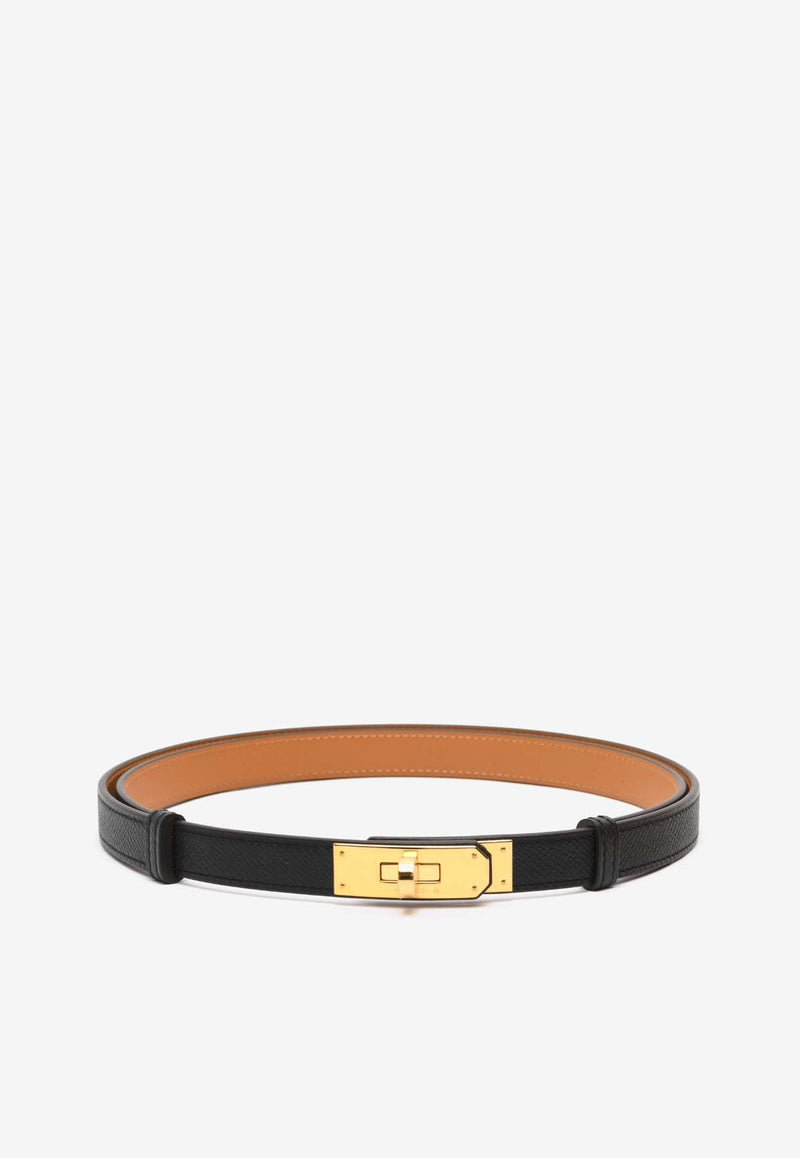 Hermès Kelly 18 Belt in Black Epsom Leather with Gold Buckle