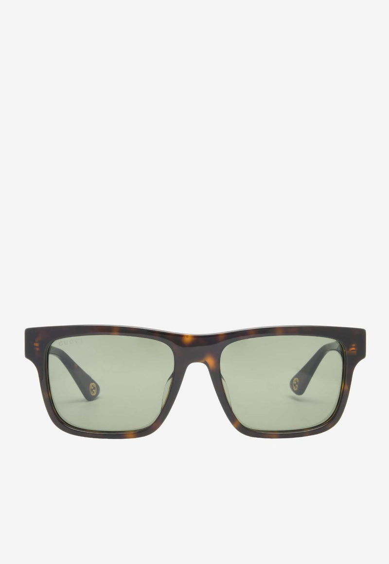 Gucci Logo Square Sunglasses Green GG1618SABROWN MULTI