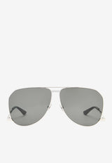 Saint Laurent Dust Aviator Sunglasses Gray SL690 DUST-002SILVER