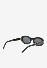 Saint Laurent Cassandre Oval Sunglasses Gray SLM136/FBLACK